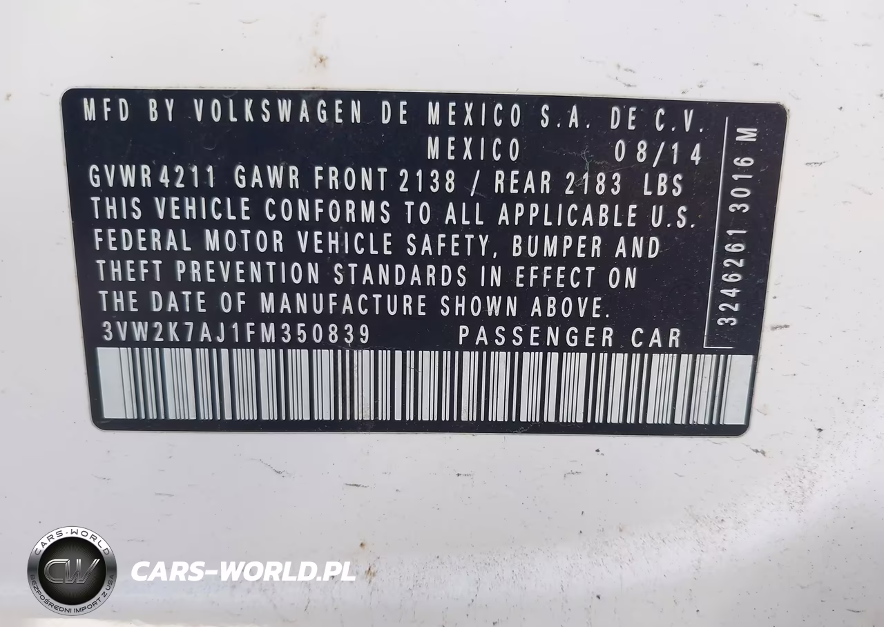2015 Volkswagen Jetta 2.0L S VIN:3VW2K7AJ1FM350839 - 9