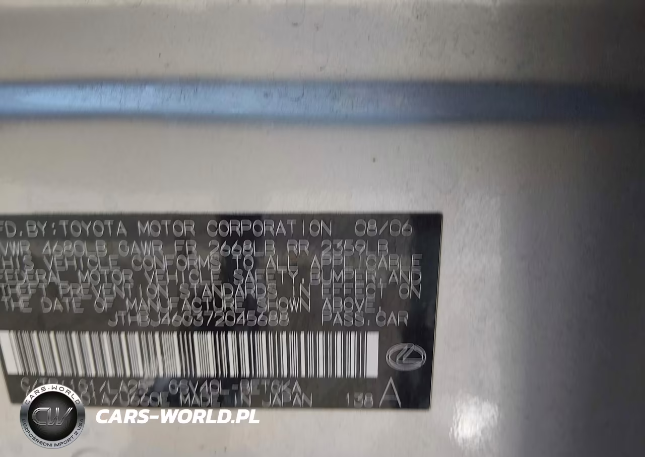 2007 Lexus Es 350 VIN:JTHBJ46G372045688 - 9