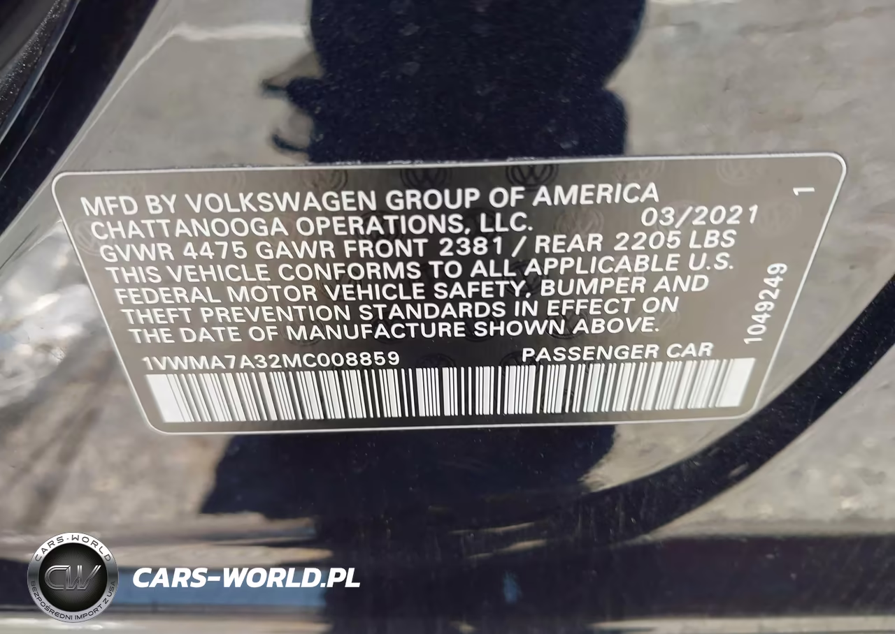 2021 Volkswagen Passat 2.0T R-Line VIN:1VWMA7A32MC008859 - 9