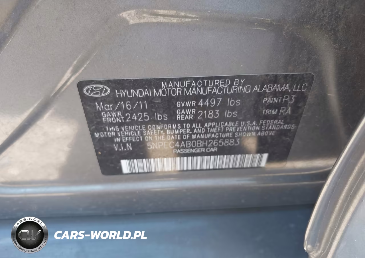 2011 Hyundai Sonata Limited 2.0T VIN:5NPEC4AB0BH265883 - 9
