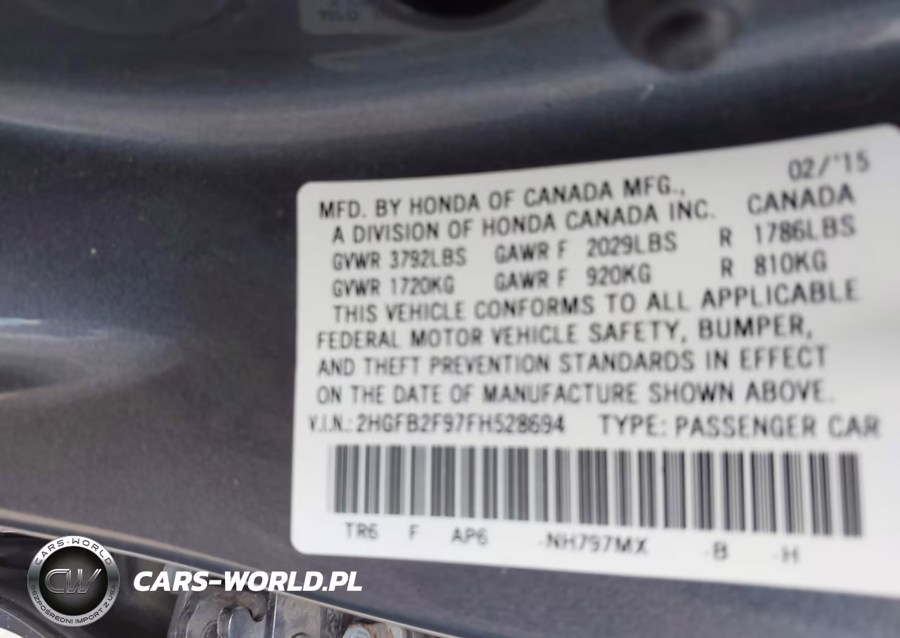 2015 Honda Civic Ex-L VIN:2HGFB2F97FH528694 - 9