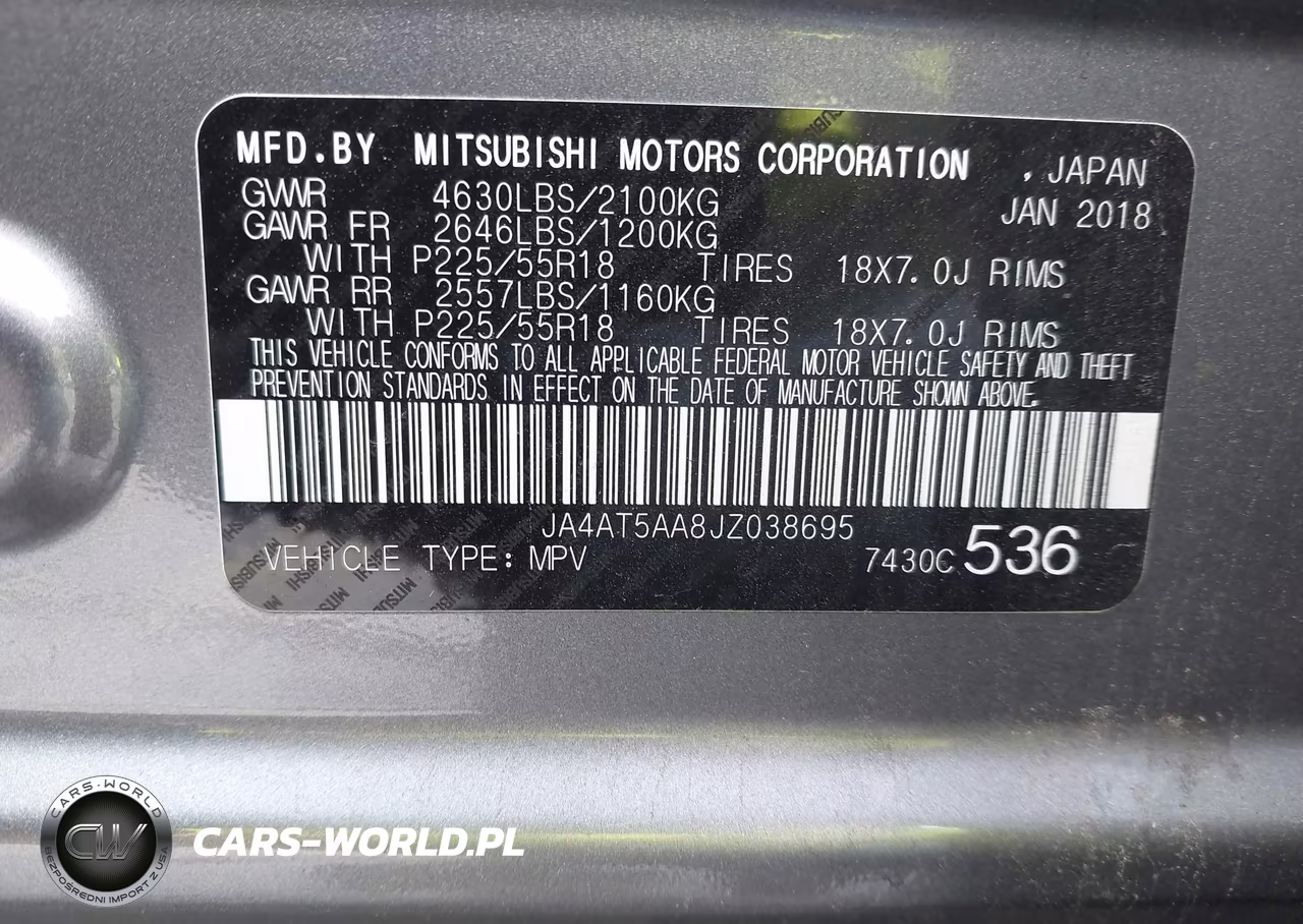 2018 Mitsubishi Eclipse Cross Se VIN:JA4AT5AA8JZ038695 - 9