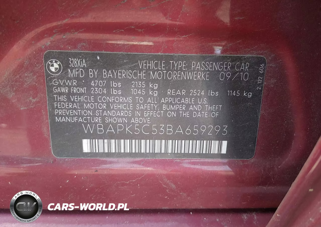 2011 BMW 328I xDrive VIN:WBAPK5C53BA659293 - 9