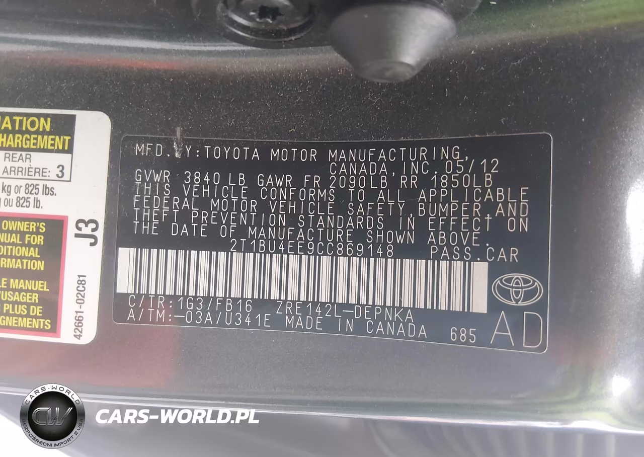 2012 Toyota Corolla Le VIN:2T1BU4EE9CC869148 - 9