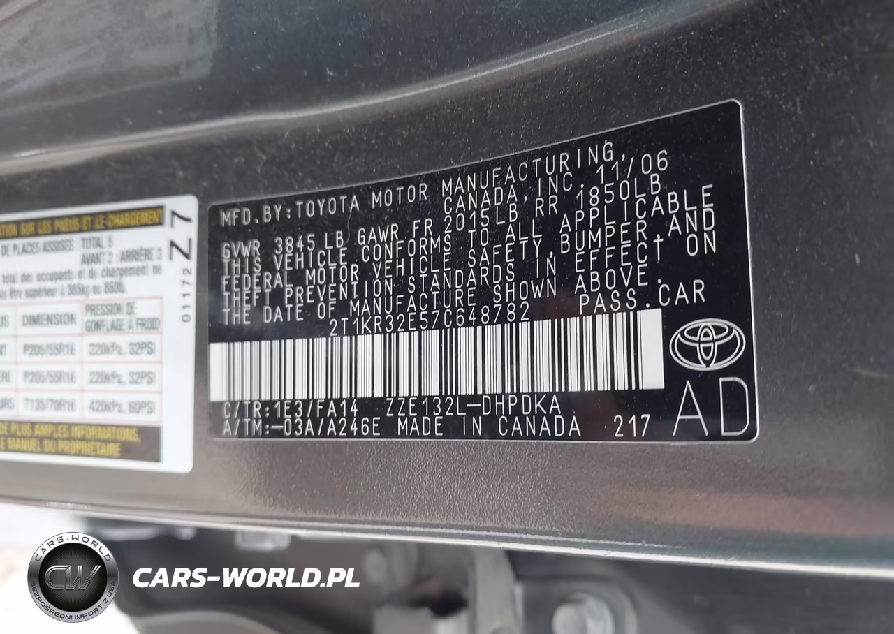 2007 Toyota Matrix VIN:2T1KR32E57C648782 - 9