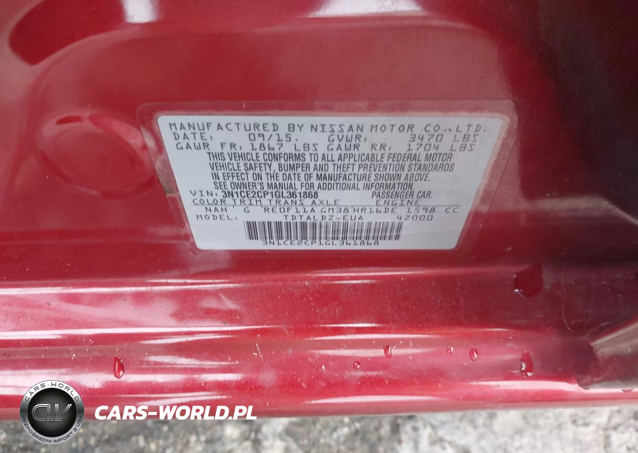 2016 Nissan Versa Note S (Sr)-S Plus-Sl-Sr-Sv VIN:3N1CE2CP1GL361868 - 9