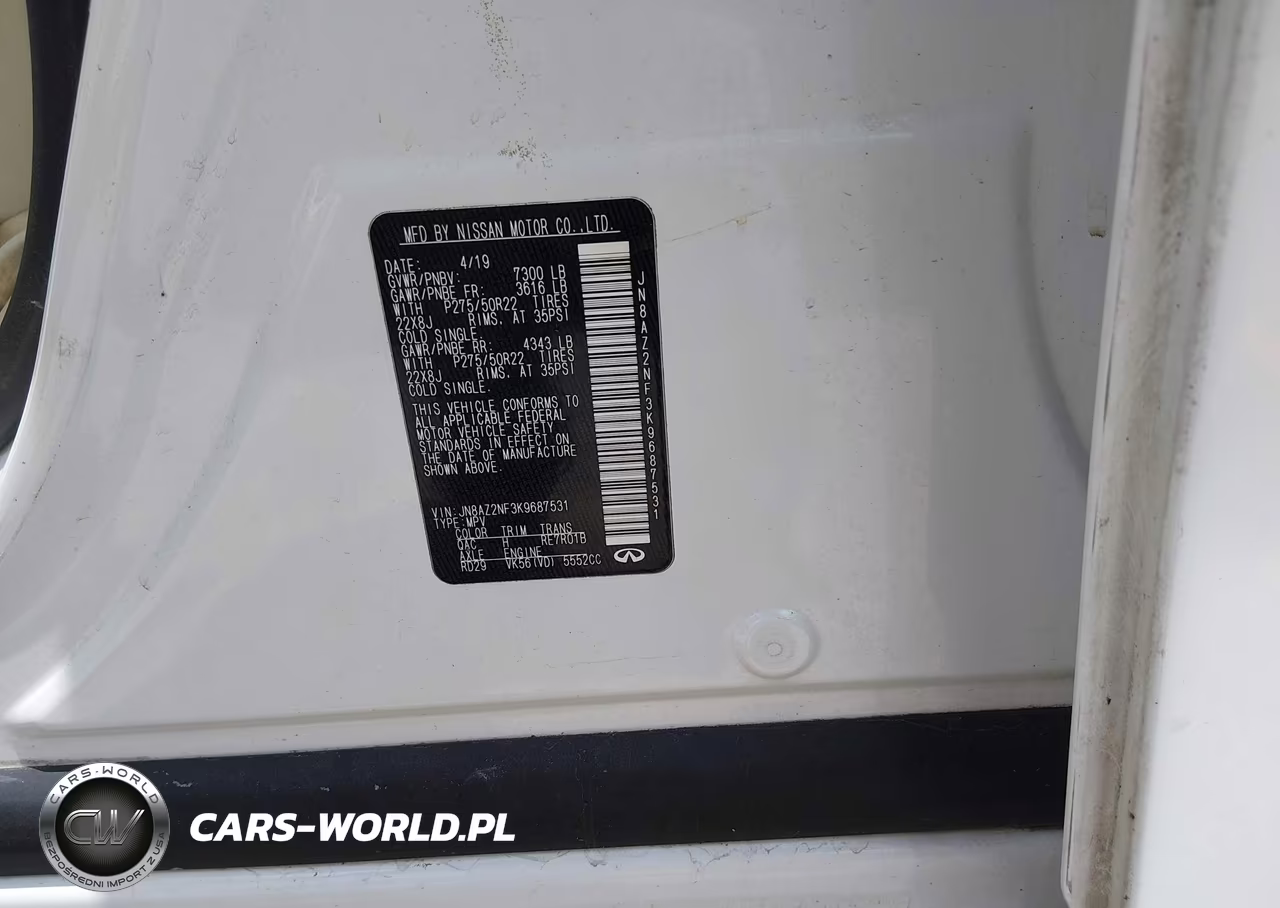 2019 Infiniti Qx80 Luxe VIN:JN8AZ2NF3K9687531 - 9