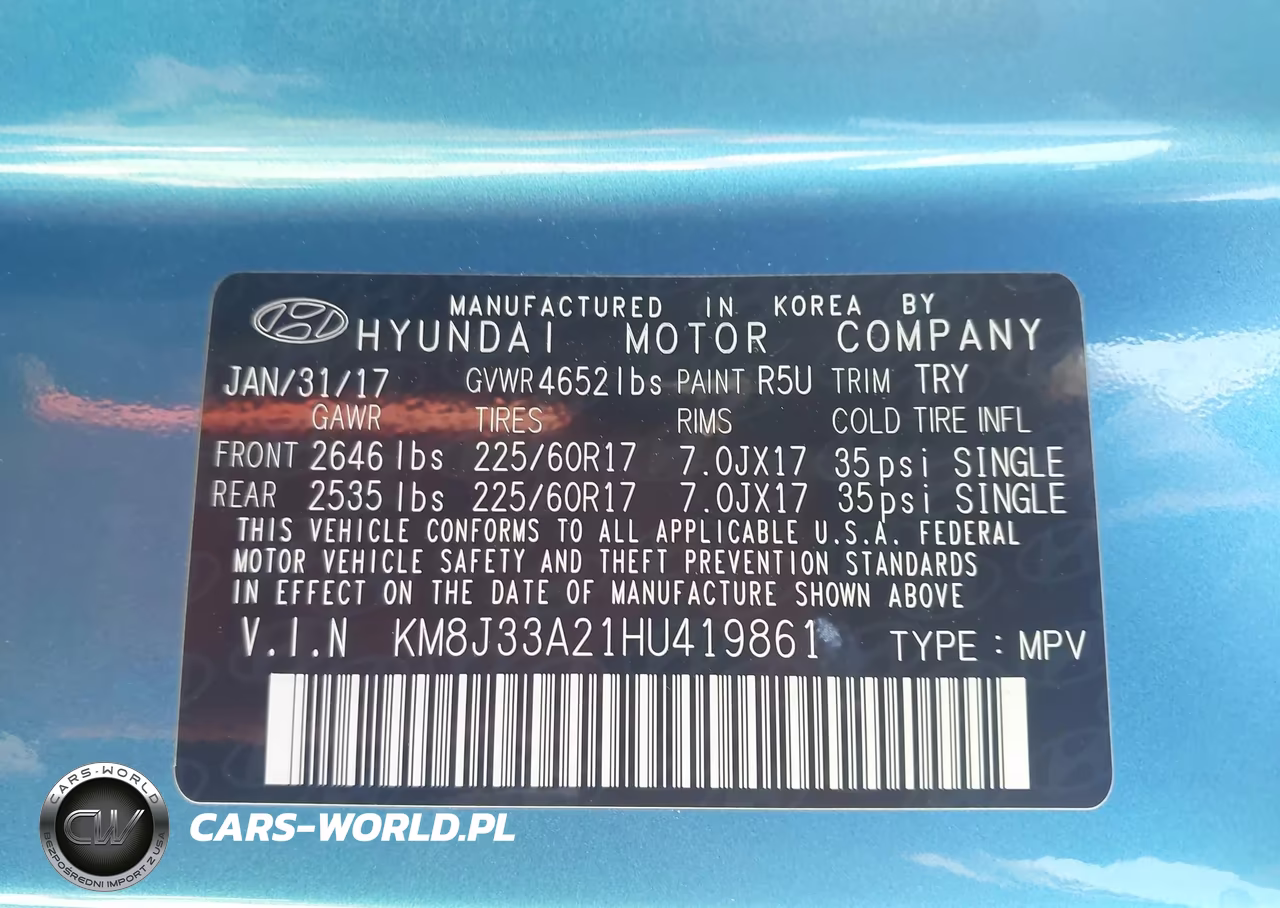 2017 Hyundai Tucson Eco VIN:KM8J33A21HU419861 - 9