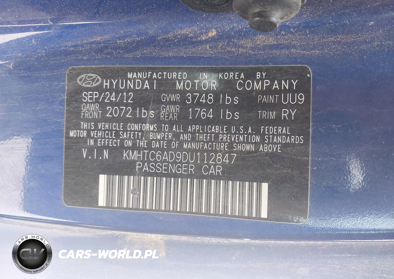 undefined VIN:KMHTC6AD9DU112847 - 9