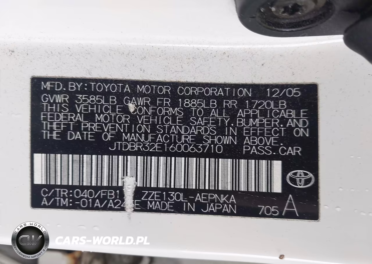 2006 Toyota Corolla Le VIN:JTDBR32E160063710 - 9