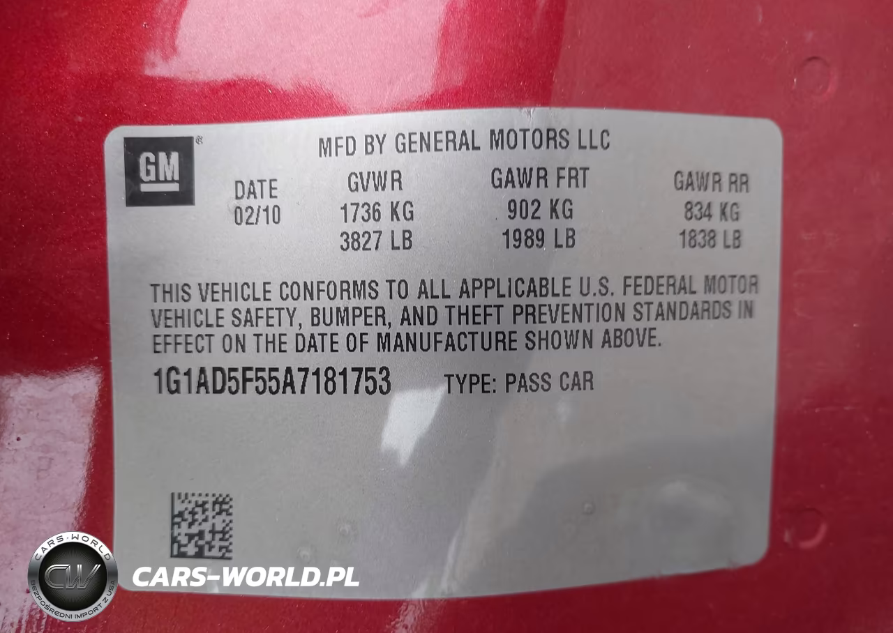 2010 Chevrolet Cobalt Lt VIN:1G1AD5F55A7181753 - 9