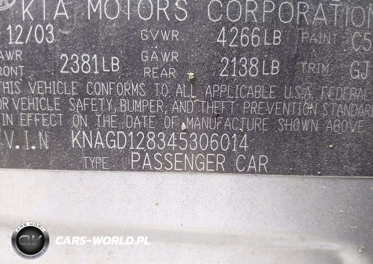 2004 Kia Optima Ex V6-Lx V6 VIN:KNAGD128345306014 - 9