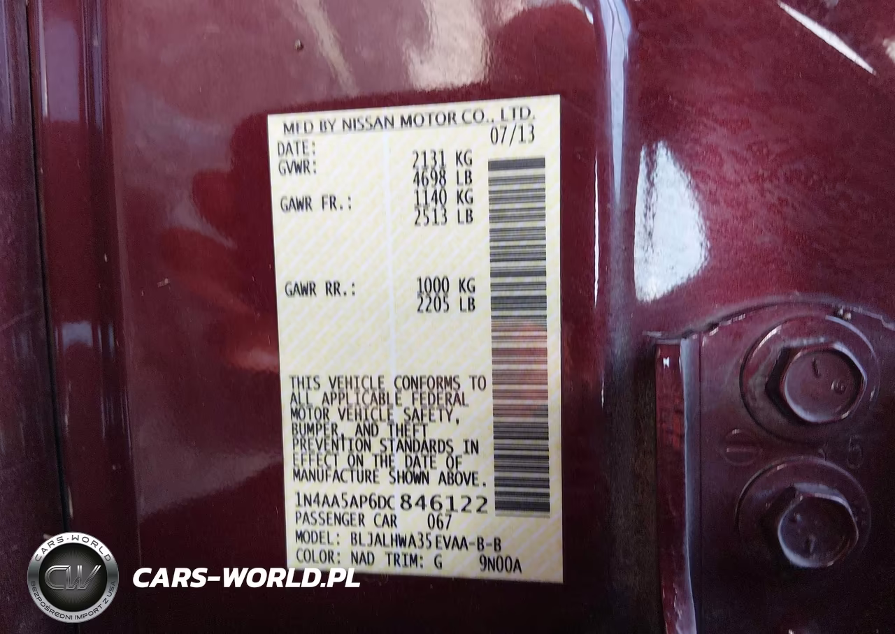 2013 Nissan Maxima 3.5 Sv VIN:1N4AA5AP6DC846122 - 9