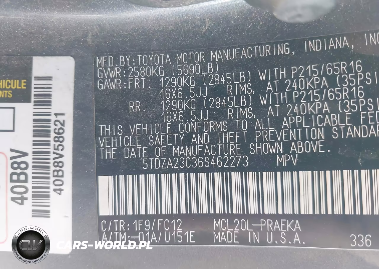 2006 Toyota Sienna Le VIN:5TDZA23C36S462273 - 9