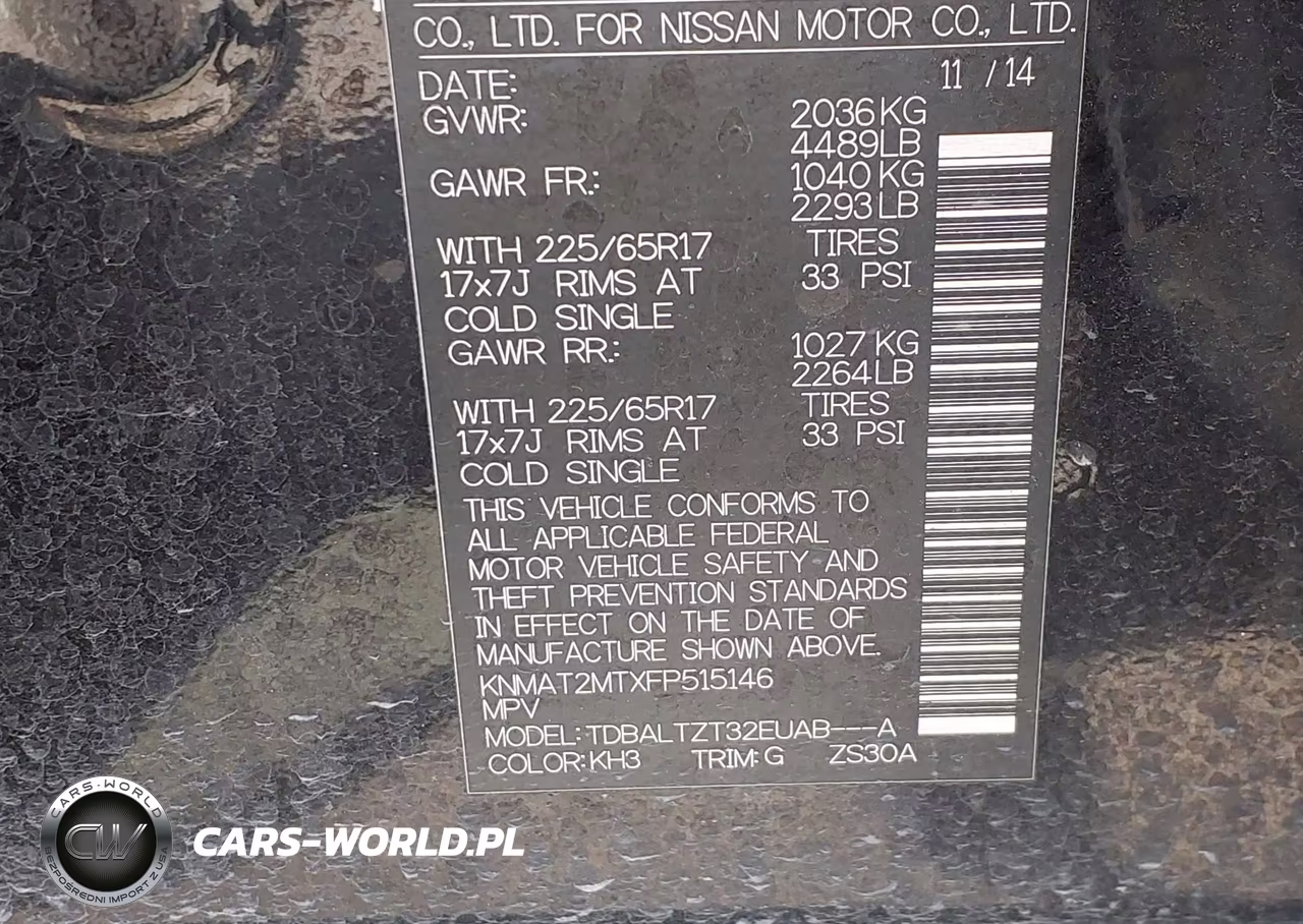 2015 Nissan Rogue Sv VIN:KNMAT2MTXFP515146 - 9