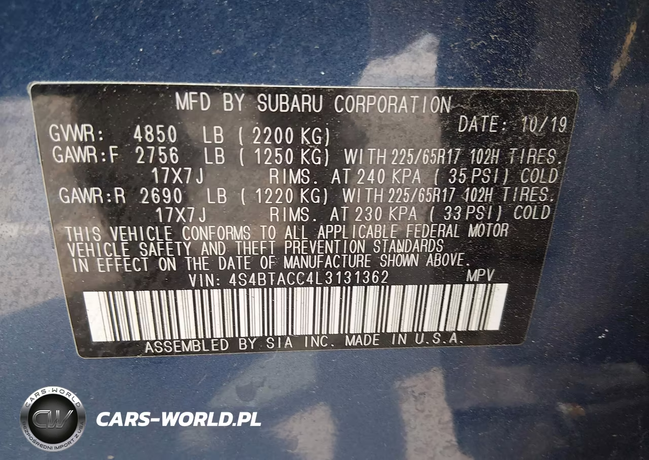 2020 Subaru Outback Premium VIN:4S4BTACC4L3131362 - 9
