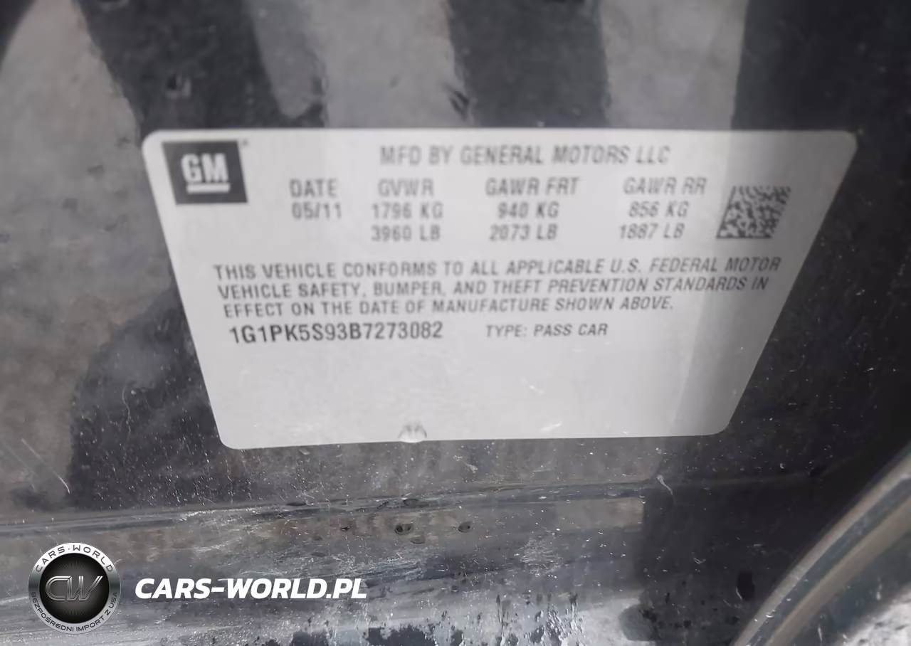 2011 Chevrolet Cruze Eco VIN:1G1PK5S93B7273082 - 9