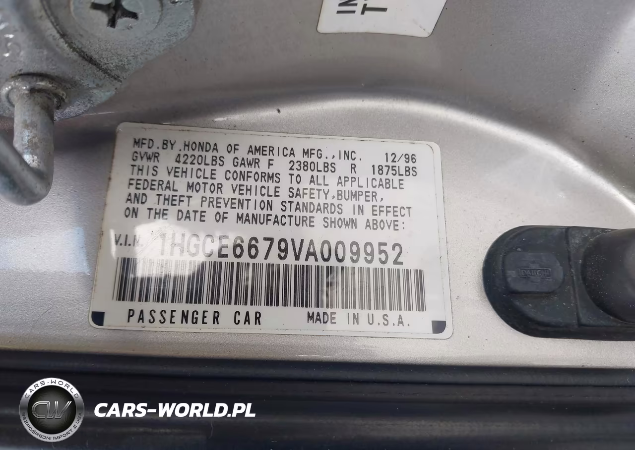 1997 Honda Accord Ex V6 VIN:1HGCE6679VA009952 - 9