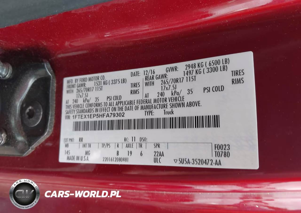 2017 Ford F-150 Lariat-Xl-Xlt VIN:1FTEX1EP5HFA79302 - 9
