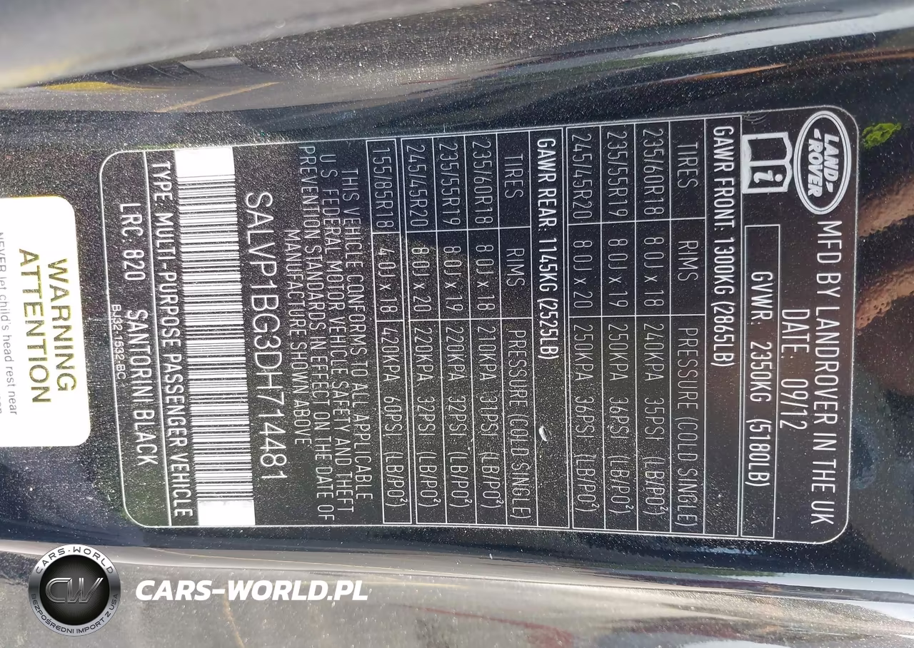 2013 Land Rover Range Rover Evoque Pure Plus VIN:SALVP1BG3DH714481 - 9