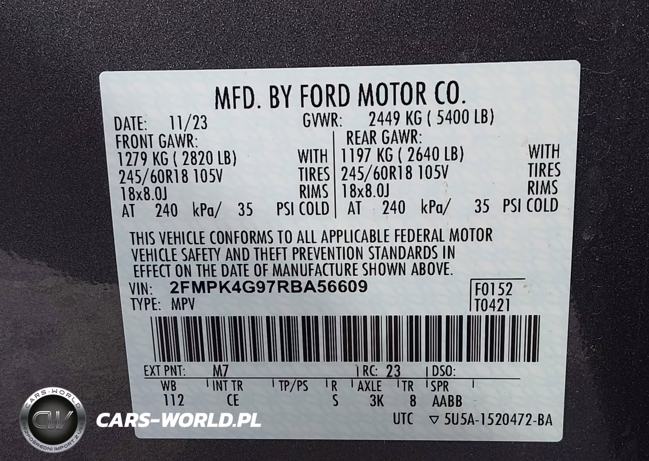 2024 Ford Edge Se VIN:2FMPK4G97RBA56609 - 9
