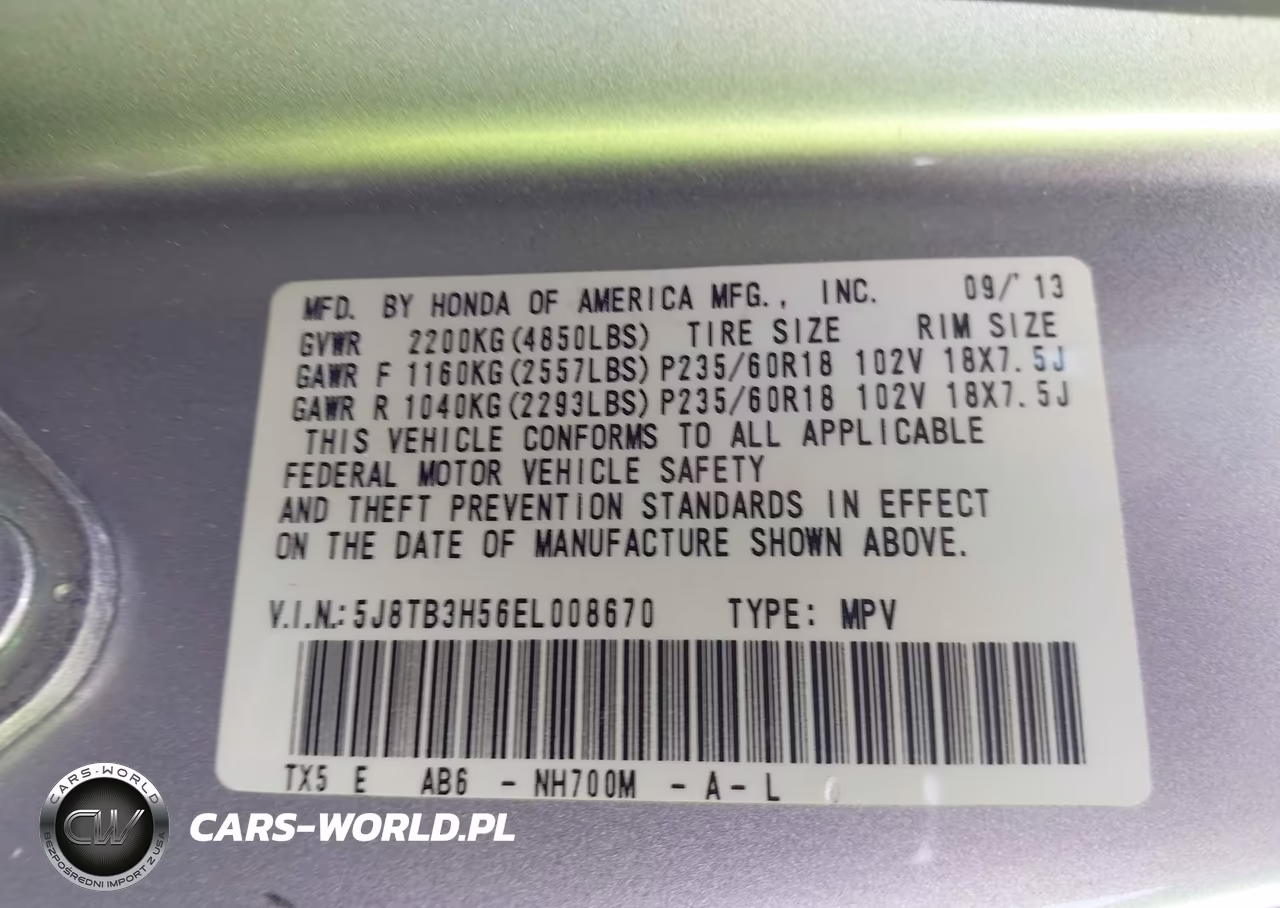 2014 Acura Rdx VIN:5J8TB3H56EL008670 - 9