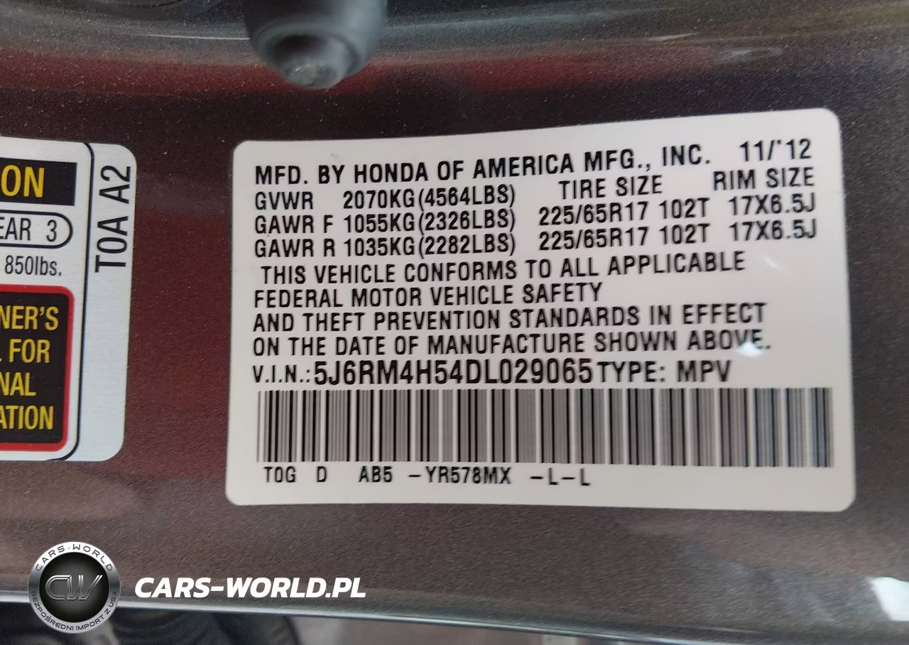 2013 Honda Cr-V Ex VIN:5J6RM4H54DL029065 - 9