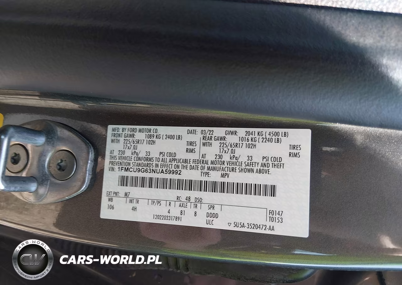 2022 Ford Escape Se VIN:1FMCU9G63NUA59992 - 9