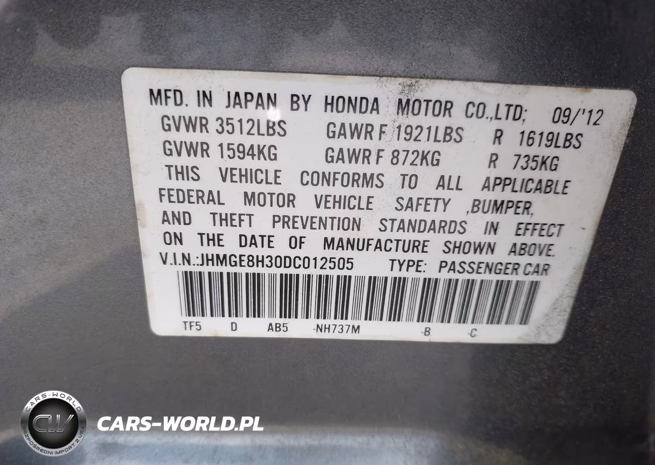 2013 Honda Fit VIN:JHMGE8H30DC012505 - 9