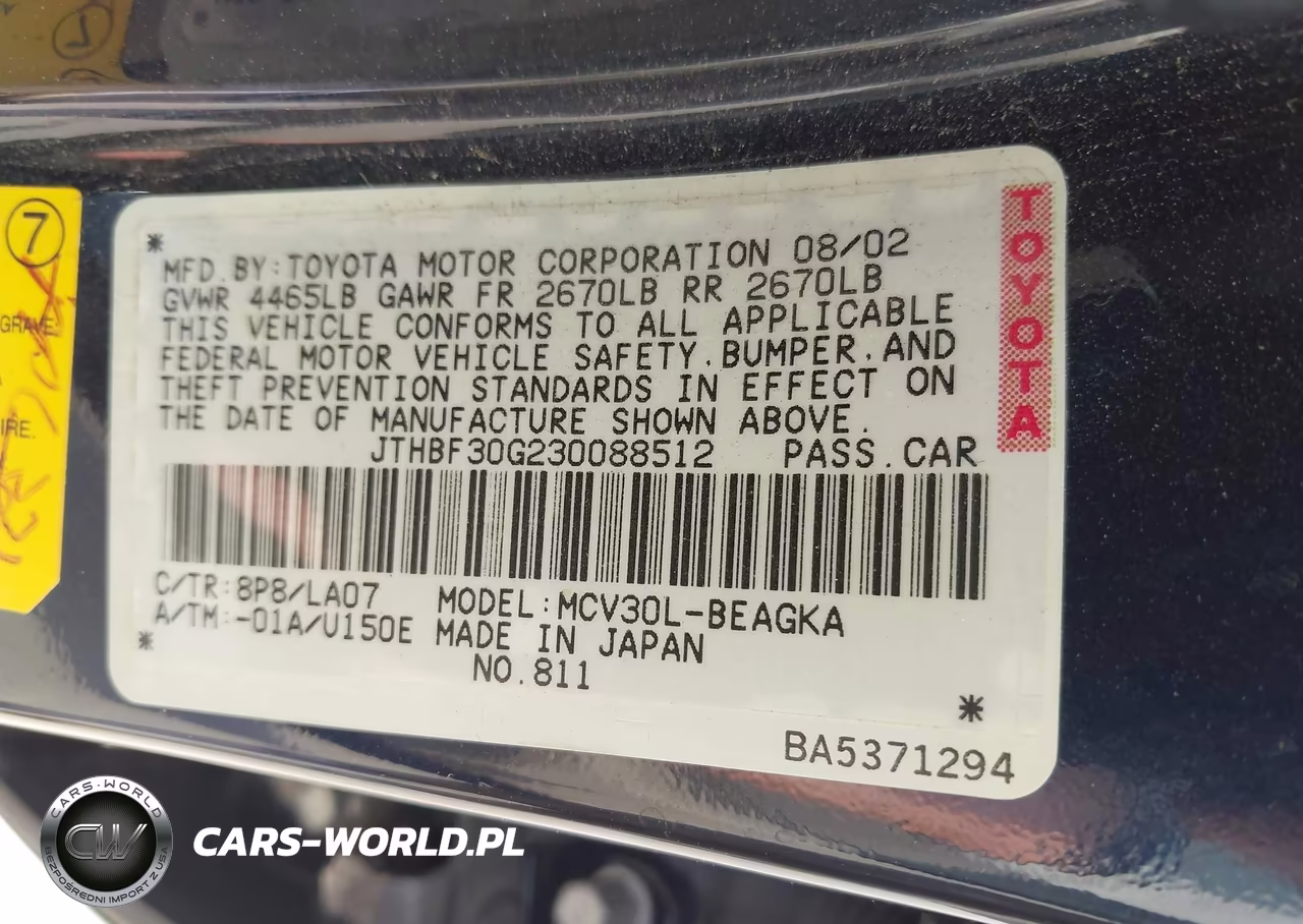 2003 Lexus Es 300 VIN:JTHBF30G230088512 - 9