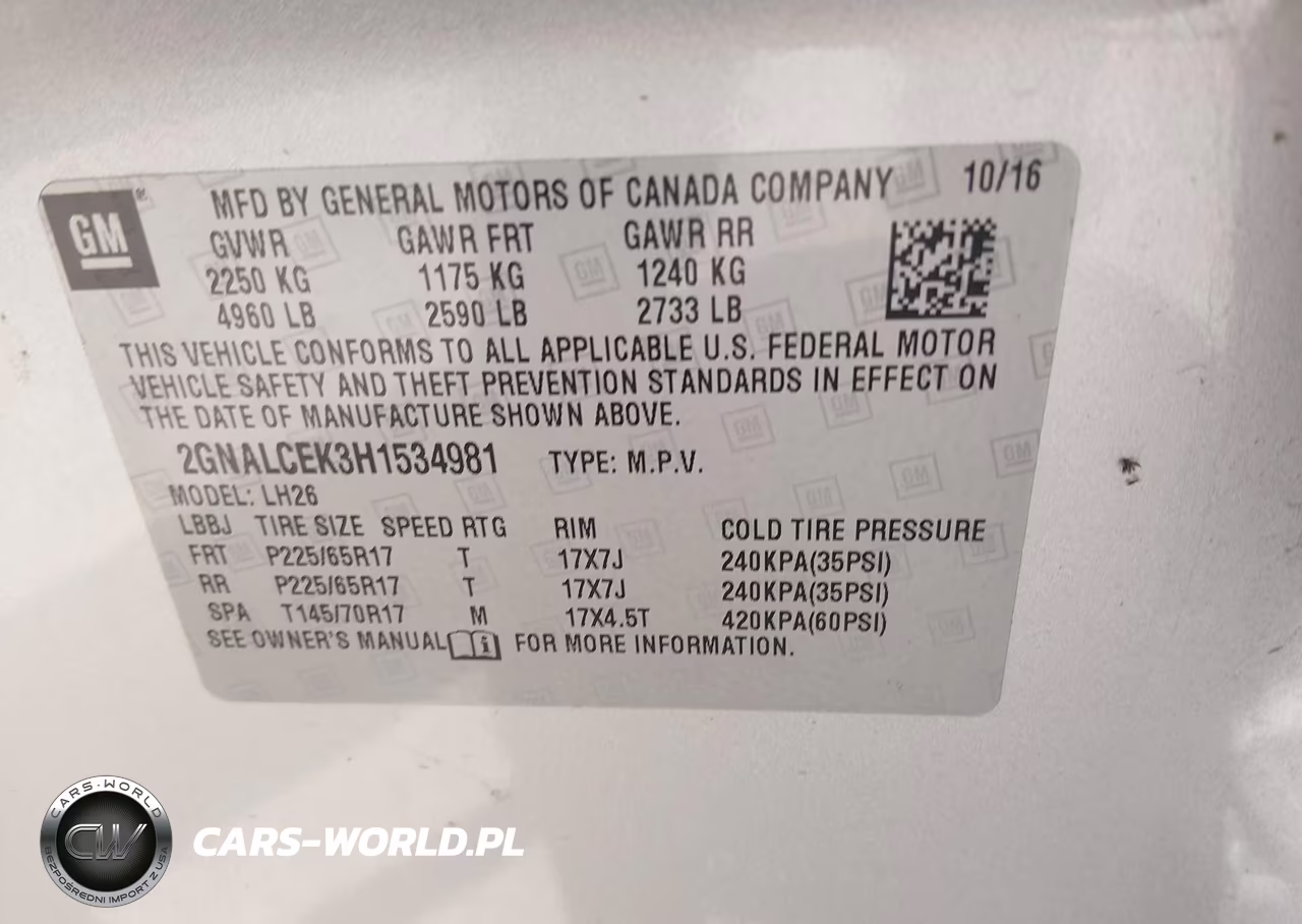 2017 Chevrolet Equinox Lt VIN:2GNALCEK3H1534981 - 9