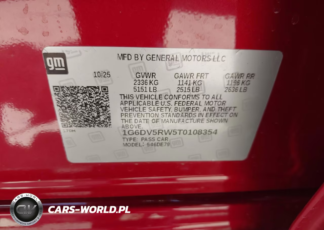 2026 Cadillac Ct5-V V-Series Rwd VIN:1G6DV5RW5T0108354 - 9