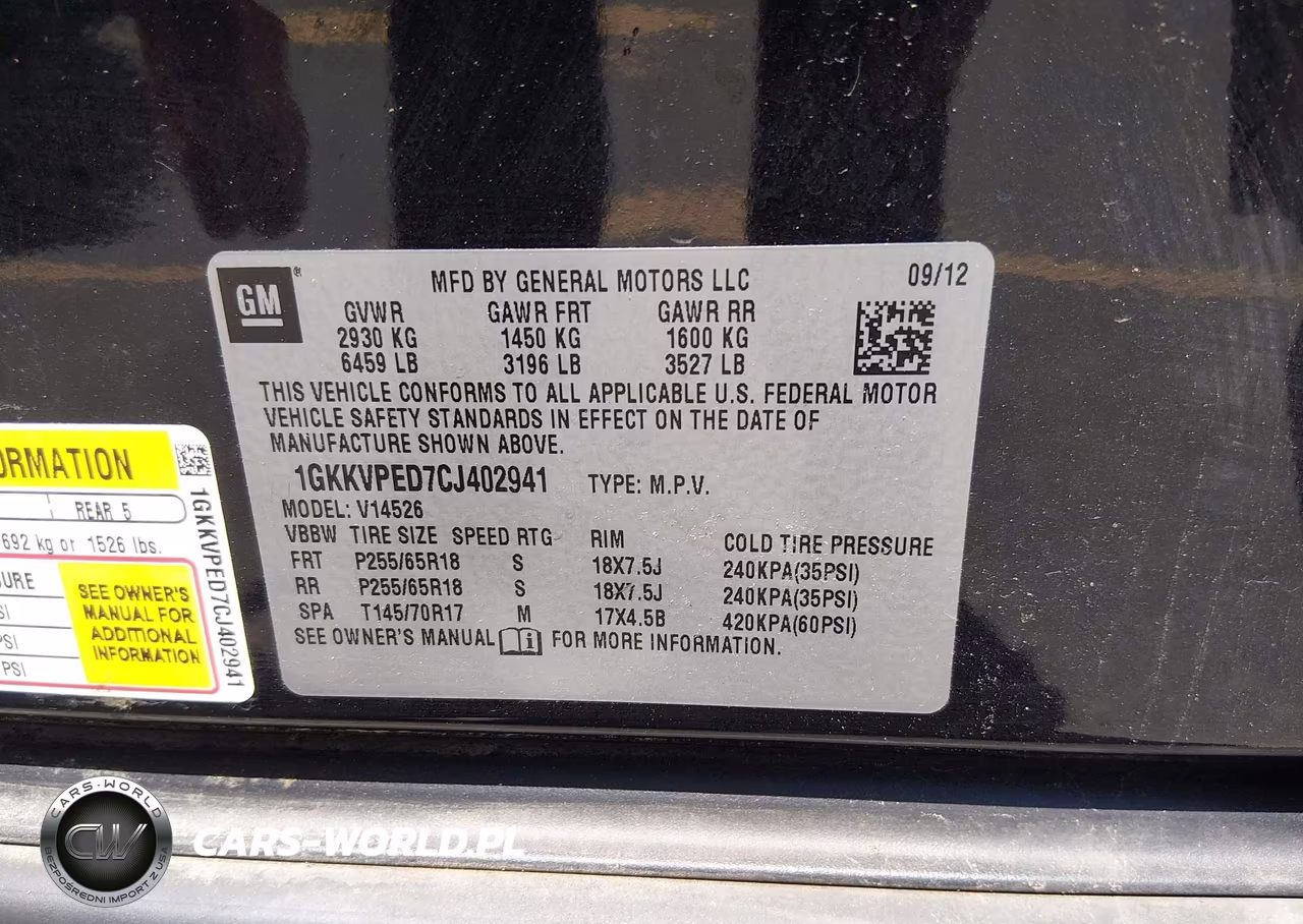 2012 GMC Acadia Sle VIN:1GKKVPED7CJ402941 - 9