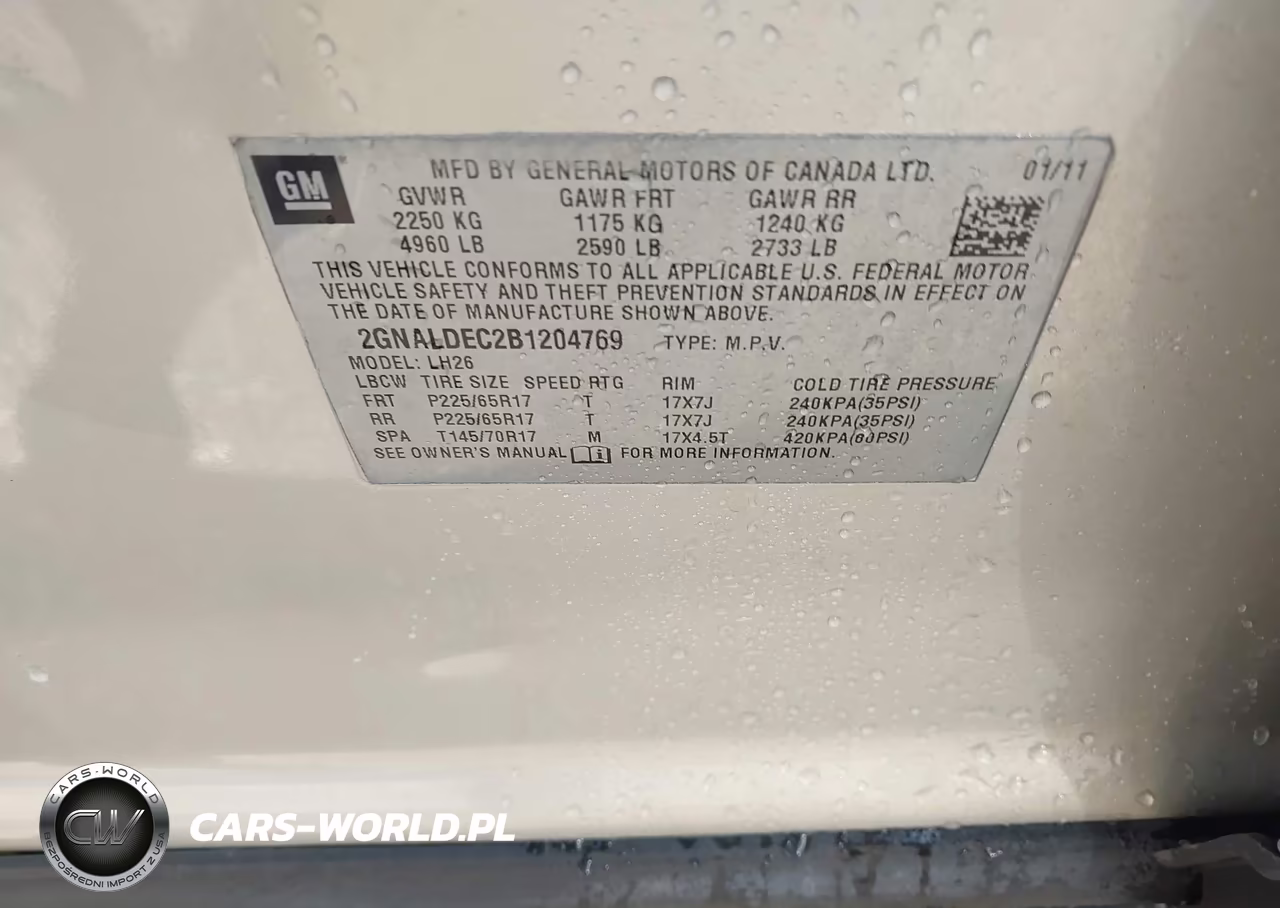 2011 Chevrolet Equinox Lt W-1Lt VIN:2GNALDEC2B1204769 - 9