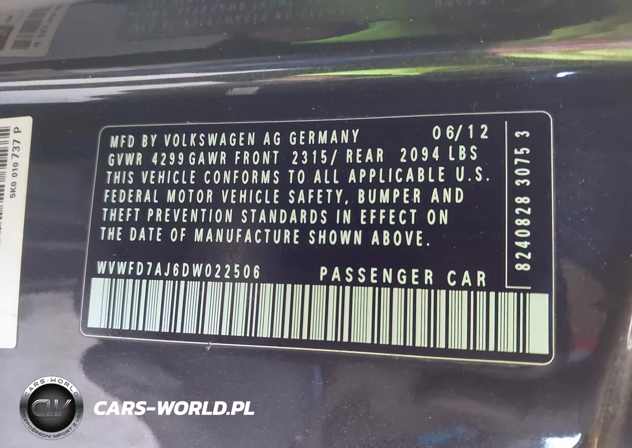2013 Volkswagen Gti 2-Door VIN:WVWFD7AJ6DW022506 - 9