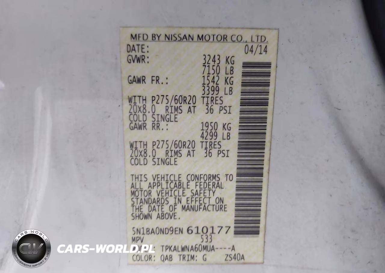 2014 Nissan Armada Platinum VIN:5N1BA0ND9EN610177 - 9