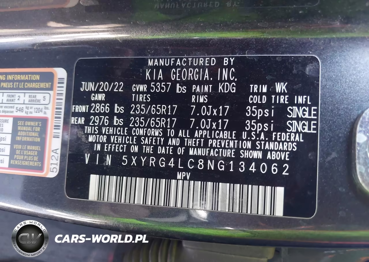 2022 Kia Sorento Lx VIN:5XYRG4LC8NG134062 - 9