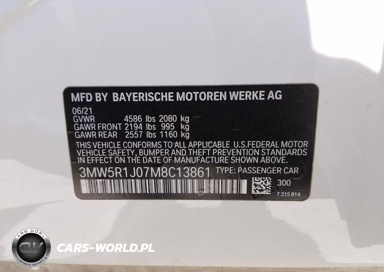 2021 BMW 330I VIN:3MW5R1J07M8C13861 - 9