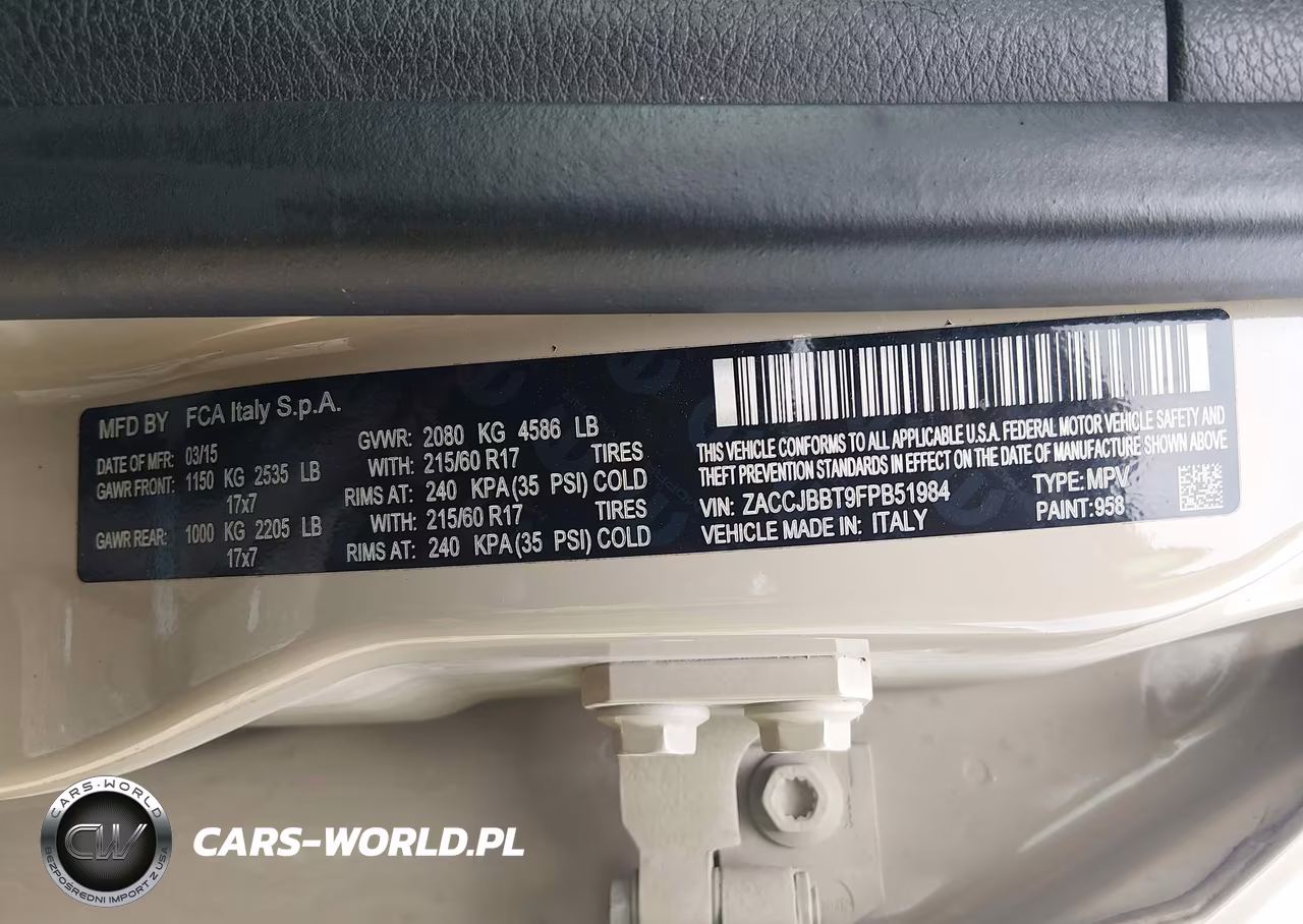 2015 Jeep Renegade Latitude VIN:ZACCJBBT9FPB51984 - 9