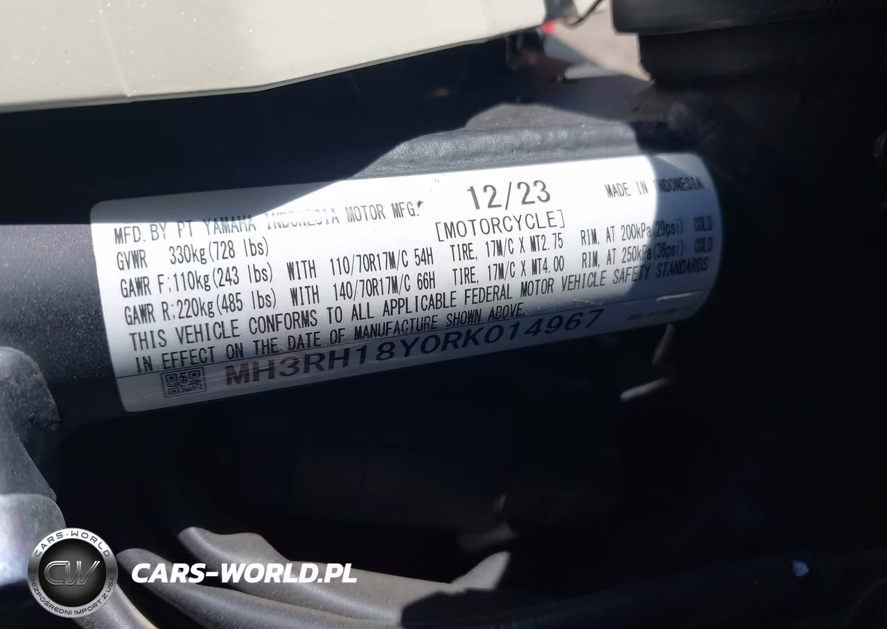 2024 Yamaha Yzfr3 A VIN:MH3RH18Y0RK014967 - 10