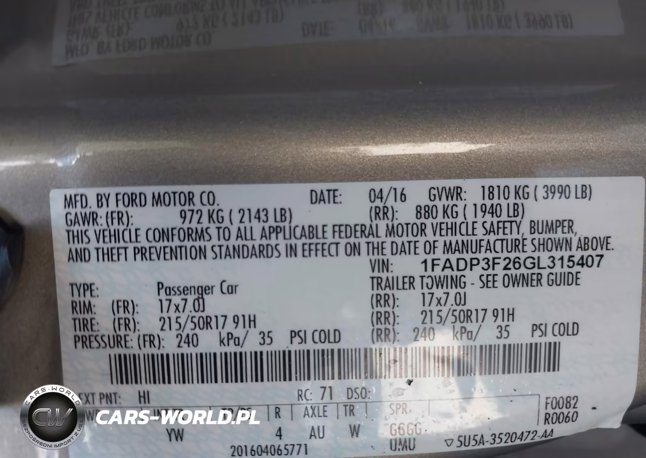 2016 Ford Focus Se VIN:1FADP3F26GL315407 - 9