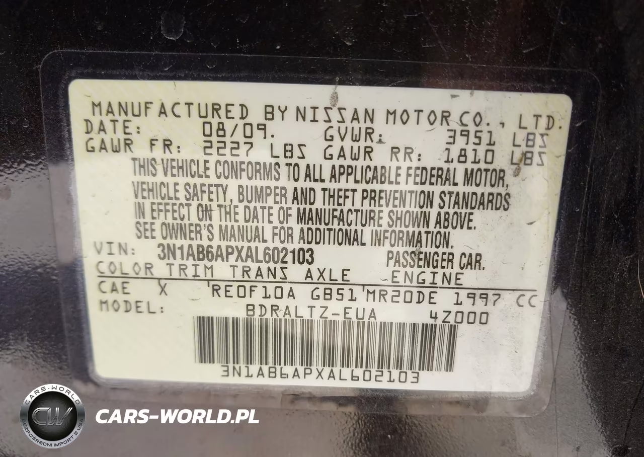 2010 Nissan Sentra 2.0S VIN:3N1AB6APXAL602103 - 9