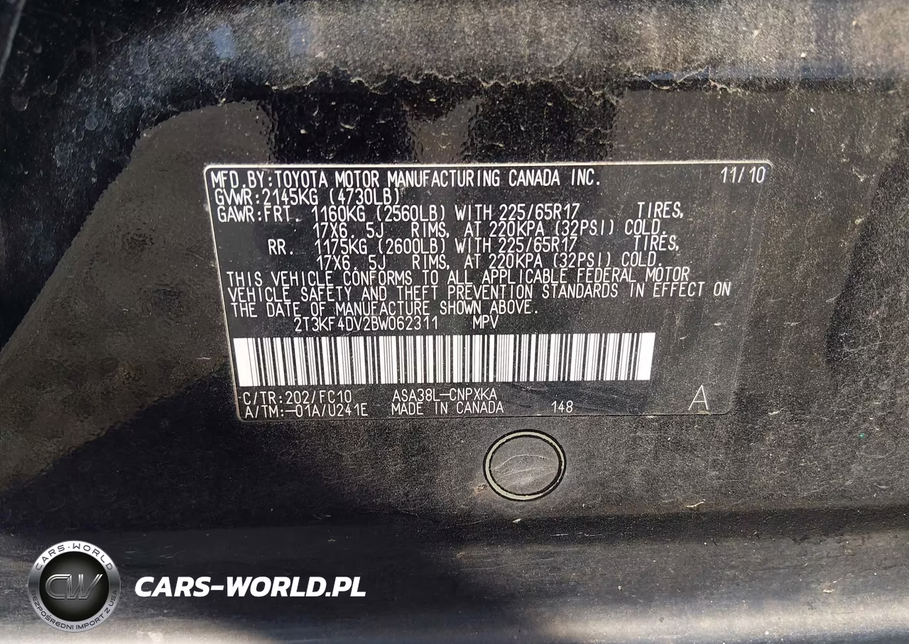 2011 Toyota Rav4 VIN:2T3KF4DV2BW062311 - 9