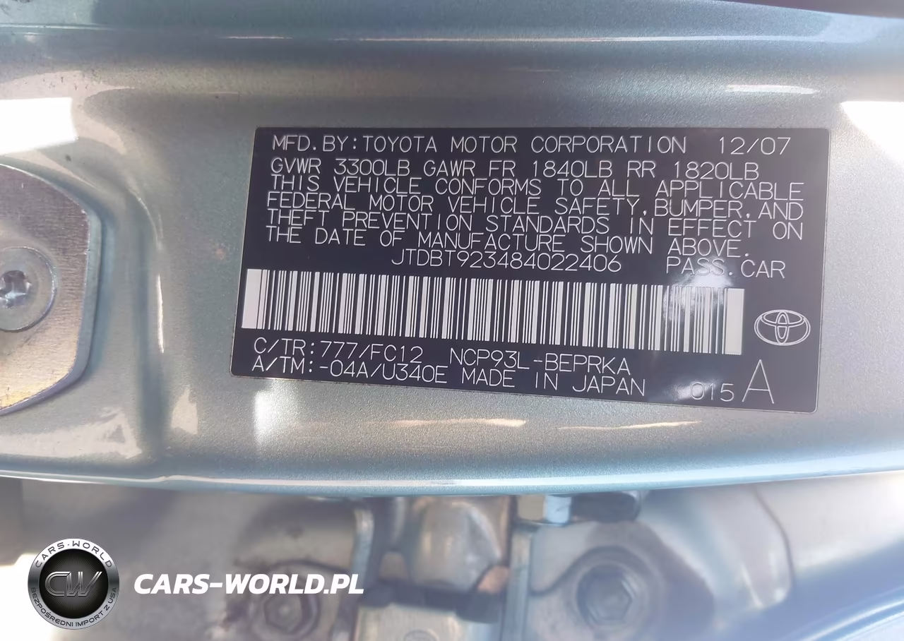 2008 Toyota Yaris VIN:JTDBT923484022406 - 9