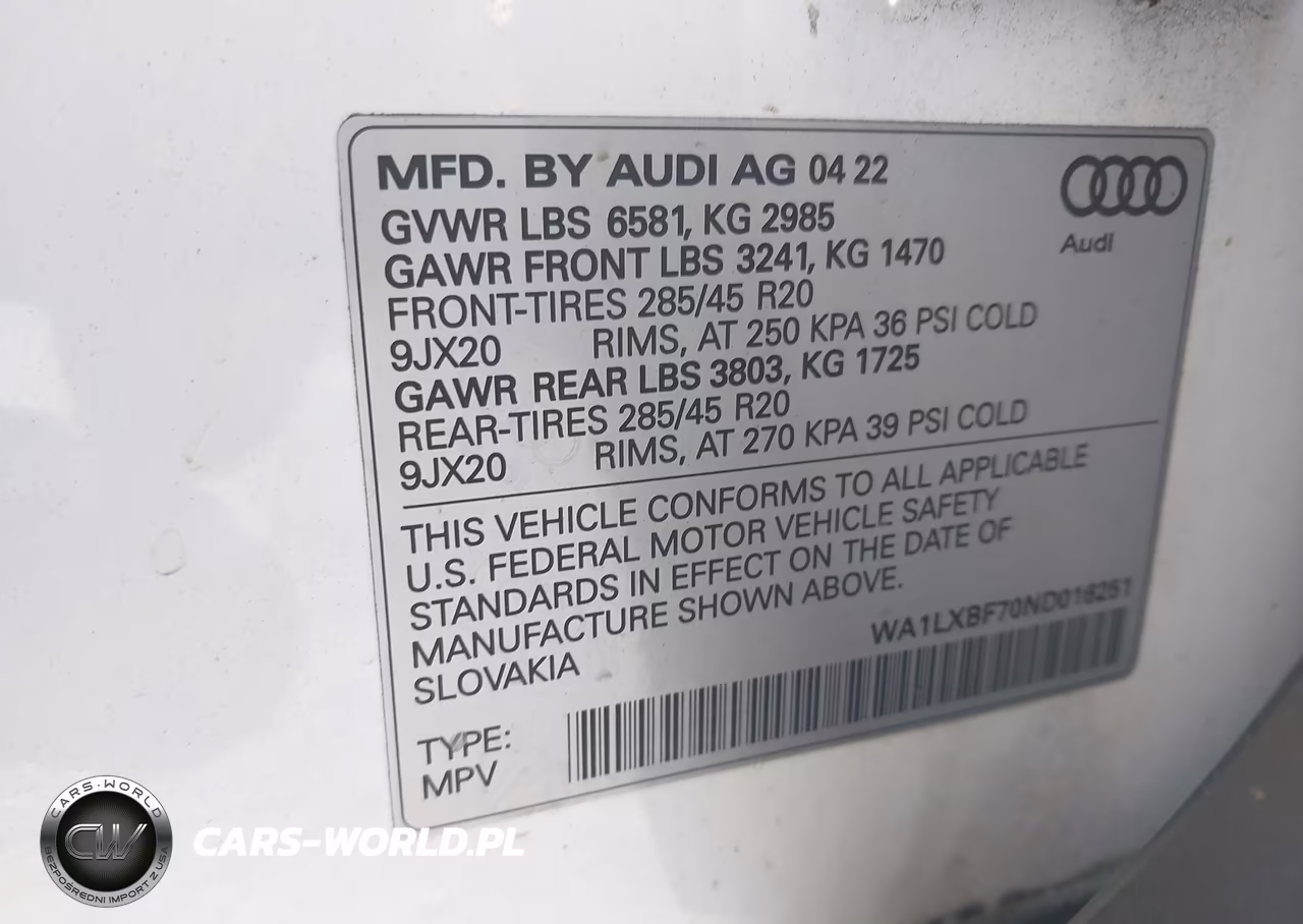 2022 Audi Q7 Premium Plus 55 Tfsi Quattro Tiptronic VIN:WA1LXBF70ND016251 - 9