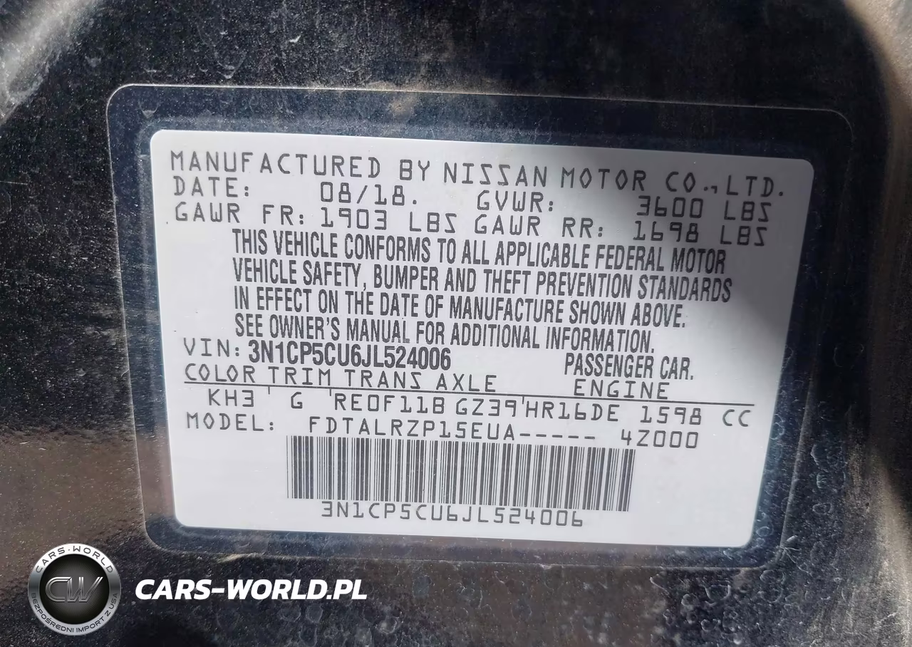 2018 Nissan Kicks S VIN:3N1CP5CU6JL524006 - 9
