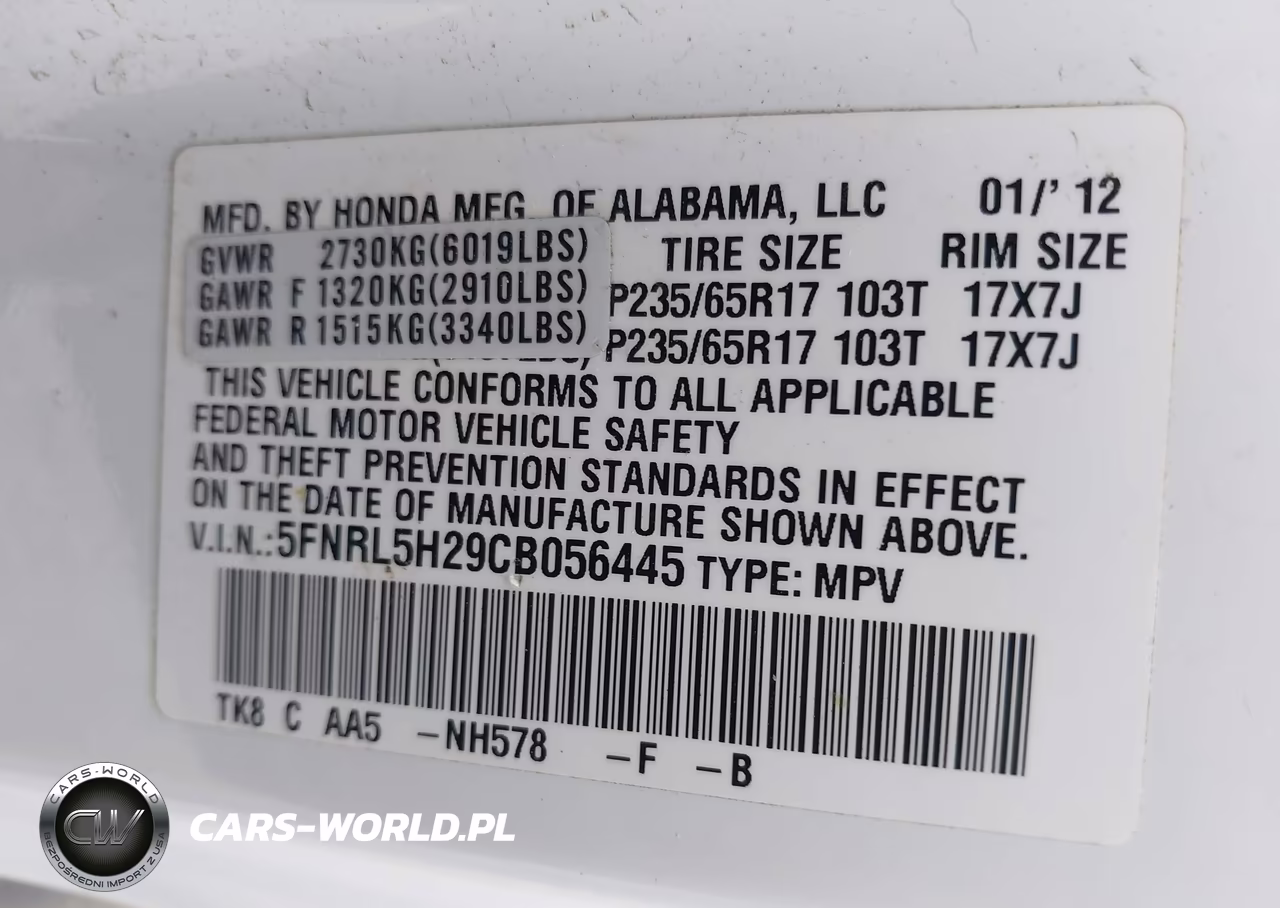 2012 Honda Odyssey Lx VIN:5FNRL5H29CB056445 - 9