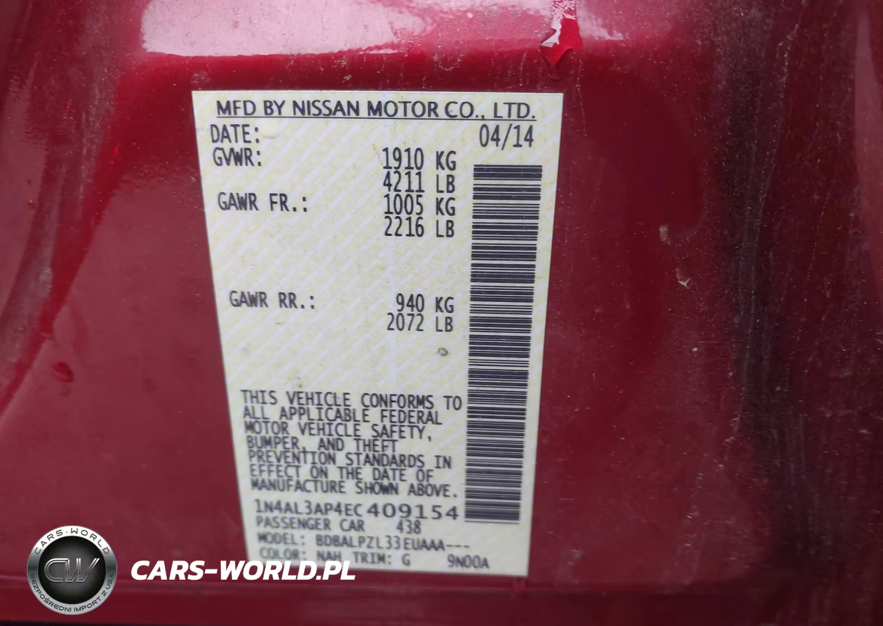 2014 Nissan Altima 2.5 VIN:1N4AL3AP4EC409154 - 9