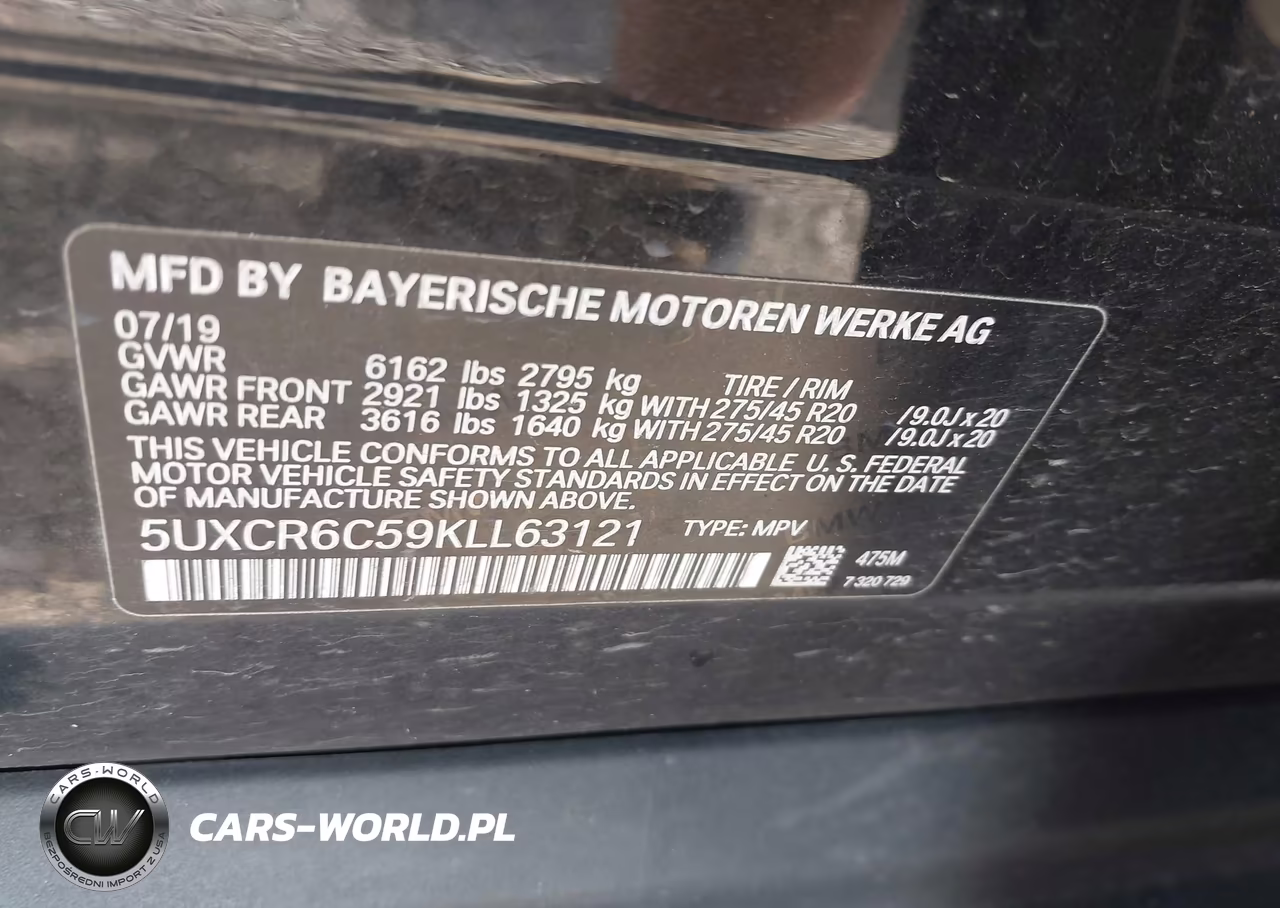 2019 BMW X5 xDrive40I VIN:5UXCR6C59KLL63121 - 9