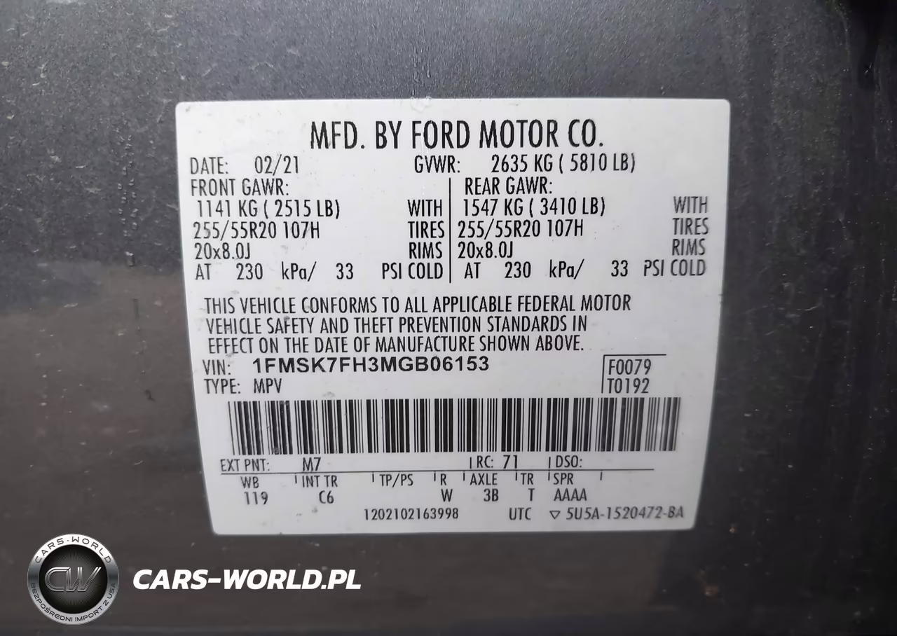 2021 Ford Explorer Limited VIN:1FMSK7FH3MGB06153 - 9